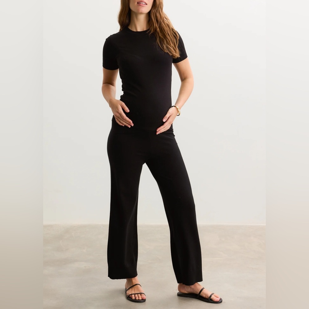 NWT Hatch Maternity The Softsculpt Knit Tee, Black, SIZE: 3